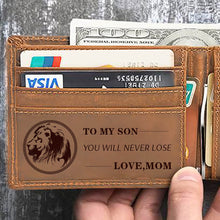 Load image into Gallery viewer, Mom to Son, Bifold Wallet, Engraved Men Wallet