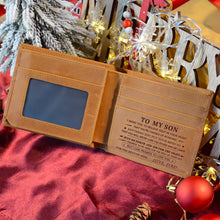 Load image into Gallery viewer, Dad to Son, Engraved Leather Wallet with Initials