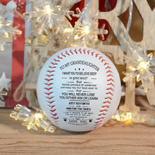 Load image into Gallery viewer, To my Granddaughter, Baseball Keepsake, Baseball Player Gift Ideas