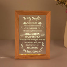 Load image into Gallery viewer, Mom to Daughter - Straighten Your Crown - Frame Lamp