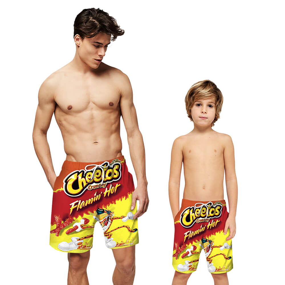 Dad and Son Matching Swim Shorts - Cheetos Crunchy