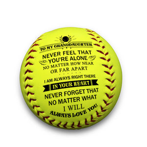 To Granddaughter Gifts, Engraved Softball, I am always right there