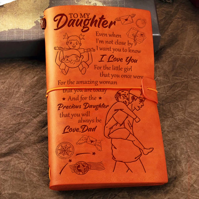 Dad to Daughter, I love you, Vintage Leather Journal