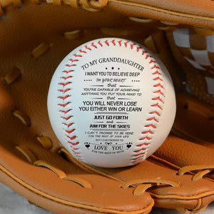 To my Granddaughter, Baseball Keepsake, Baseball Player Gift Ideas