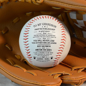 To my Grandson, Baseball Keepsake, Baseball Player Gift Ideas